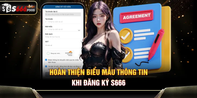Hoàn thiện biểu mẫu thông tin khi đăng ký S666