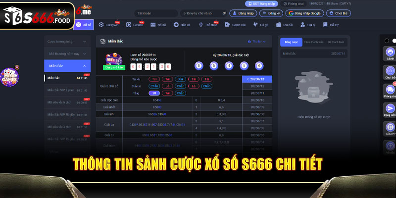 Thông tin sảnh cược xổ số S666 chi tiết